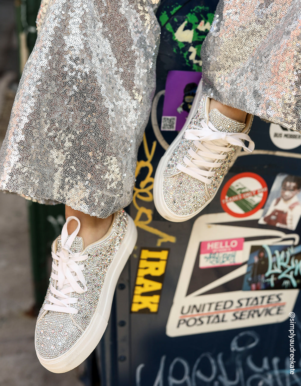 Betsey Johnson SIDNY RHINESTONES Lace Up Sneakers