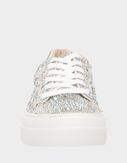 Betsey Johnson SIDNY RHINESTONES Lace Up Sneakers