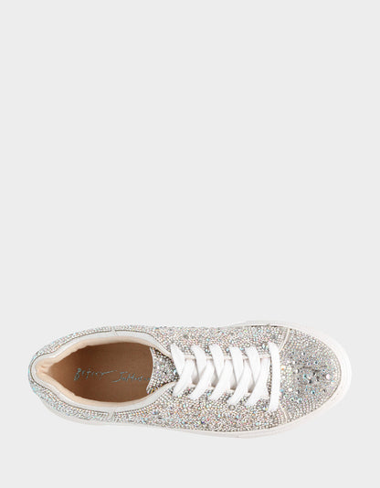 Betsey Johnson SIDNY RHINESTONES Lace Up Sneakers