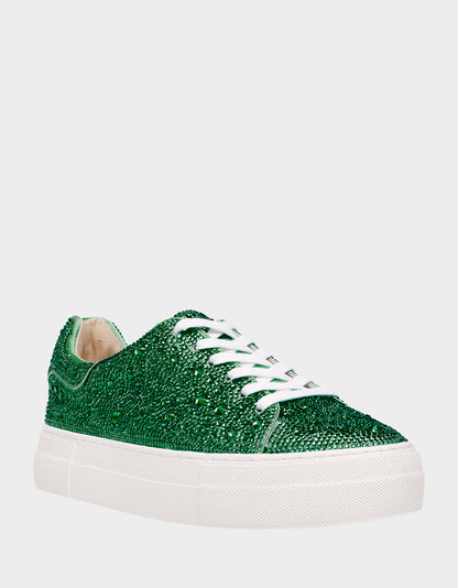 Betsey Johnson SIDNY EMERALD Rhinestone Sneaker