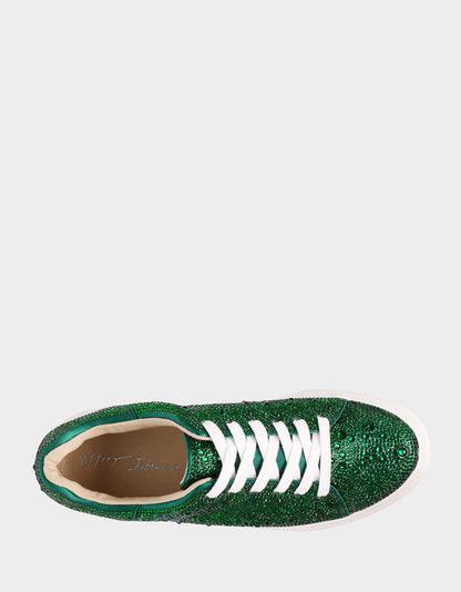 Betsey Johnson SIDNY EMERALD Rhinestone Sneaker