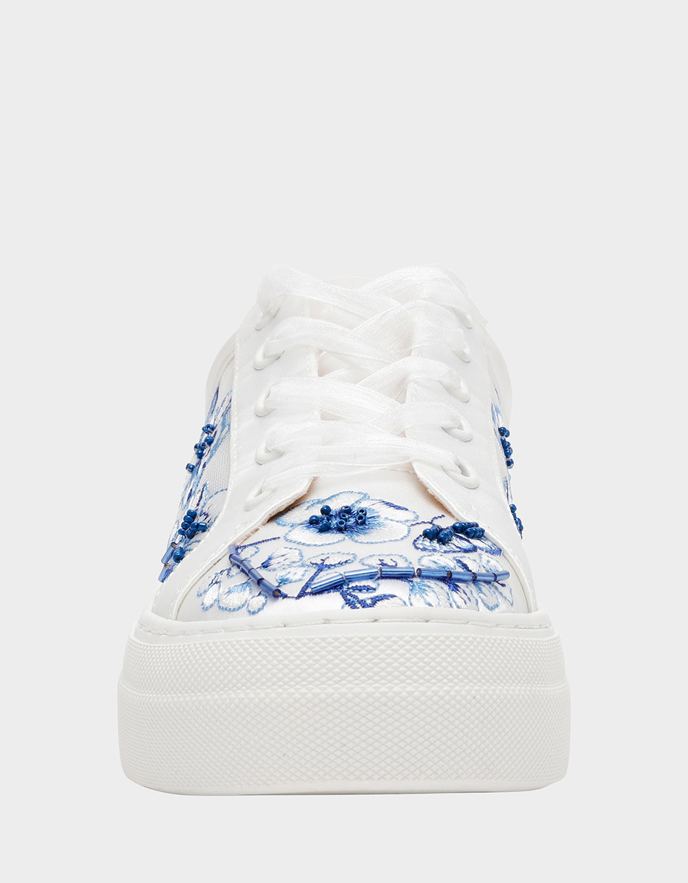 Betsey Johnson NINO BLUE FLORAL Platform Low-Top Lace-Up Sneakers