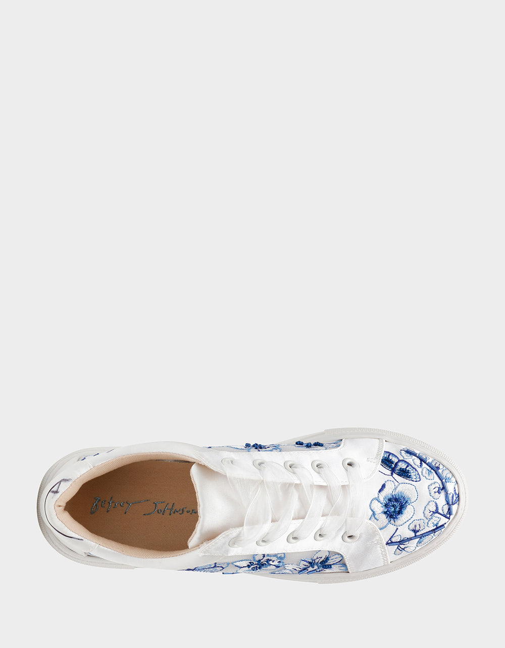 Betsey Johnson NINO BLUE FLORAL Platform Low-Top Lace-Up Sneakers