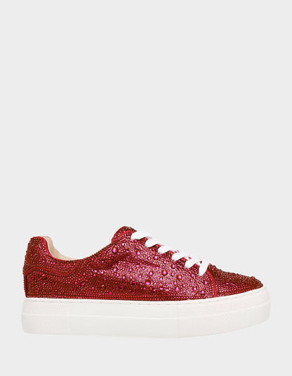 Betsey Johnson SIDNY RED Rhinestone Sneaker