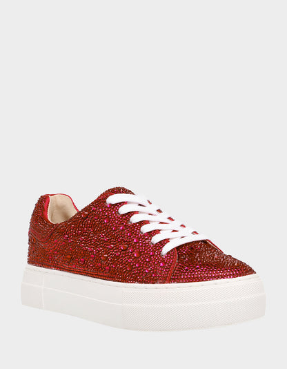 Betsey Johnson SIDNY RED Rhinestone Sneaker