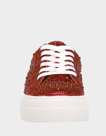Betsey Johnson SIDNY RED Rhinestone Sneaker