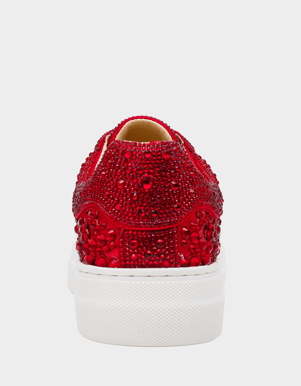 Betsey Johnson REILY RED Platform Low-Top Lace-Up Rhinestone Women's Sneaker