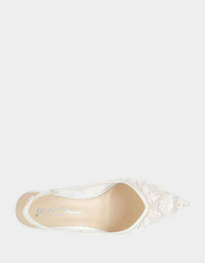 Betsey Johnson NIKKI IVORY Slingback Heels