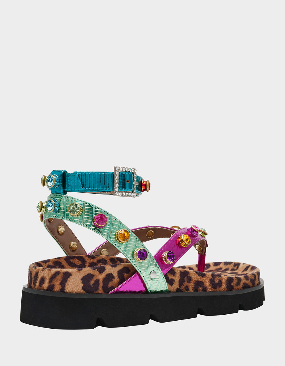 Betsey Johnson CONLEY METALLIC MULTI Strappy Flatform Sandal