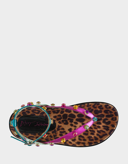 Betsey Johnson CONLEY METALLIC MULTI Strappy Flatform Sandal