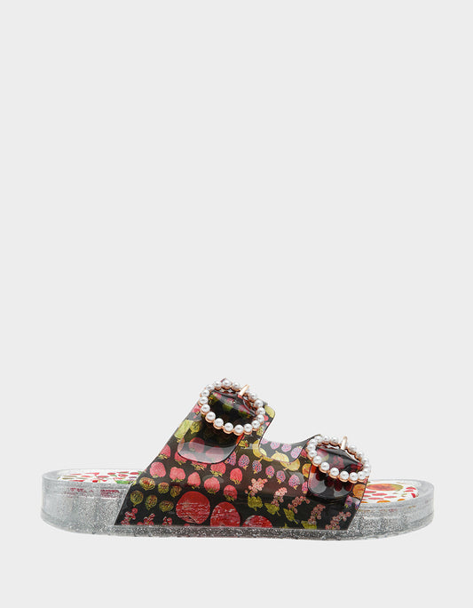 Betsey Johnson LANDIN BLACK MULTI Jelly Flatform Women's Sandal