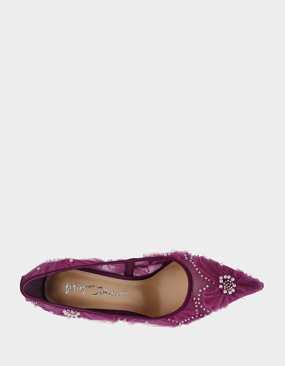 Betsey Johnson ROXIE OXBLOOD Pointed-Toe Mesh Stiletto Pump Women's Heel