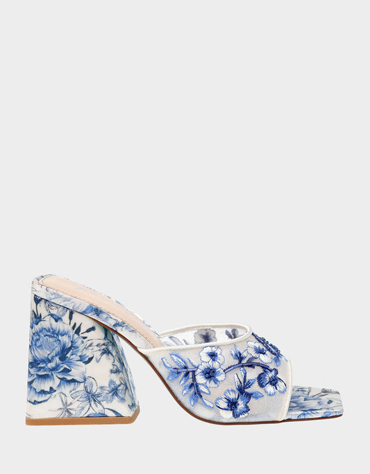 Betsey Johnson ROO BLUE FLORAL Slip-On Heel