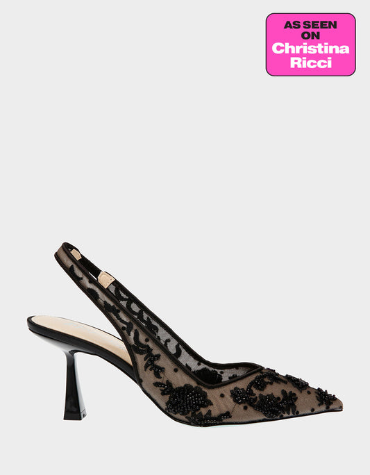Betsey Johnson NIKKI BLACK Slingback Heels