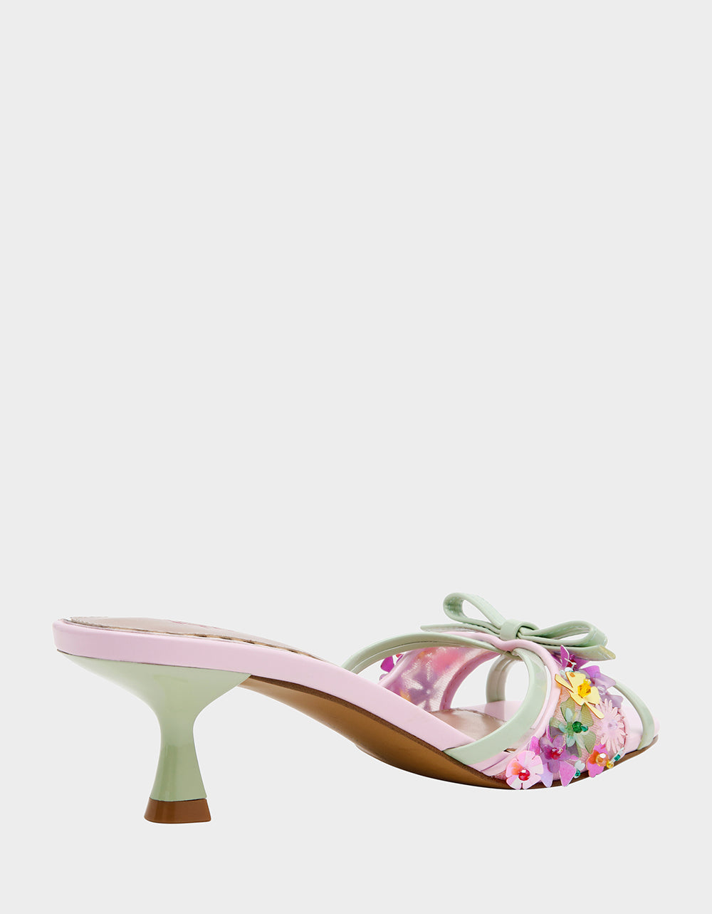 Betsey Johnson SHIRLEY Pink Multi Women's Kitten Heel Mule Heel