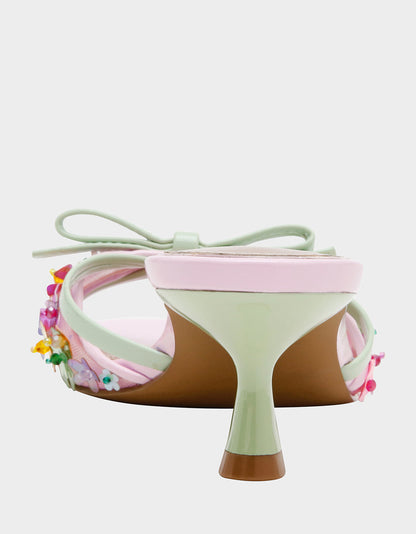 Betsey Johnson SHIRLEY Pink Multi Women's Kitten Heel Mule Heel