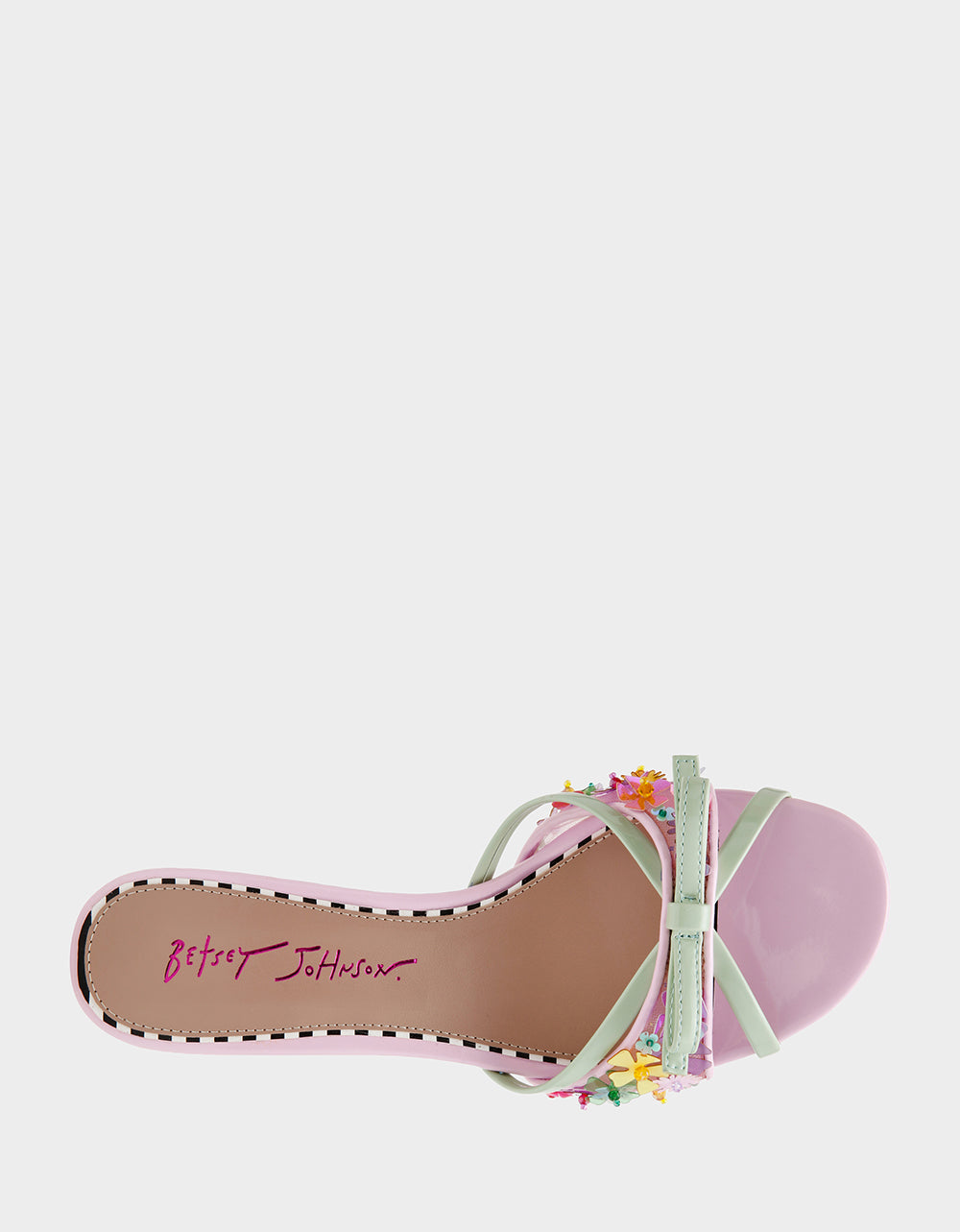 Betsey Johnson SHIRLEY Pink Multi Women's Kitten Heel Mule Heel