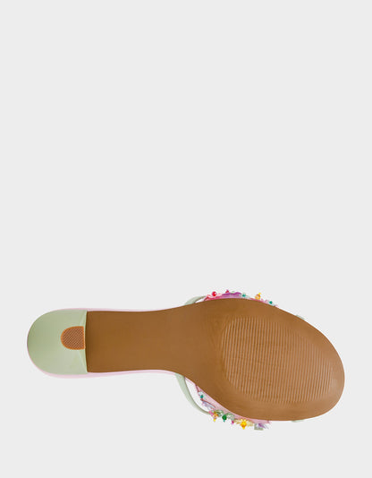 Betsey Johnson SHIRLEY Pink Multi Women's Kitten Heel Mule Heel