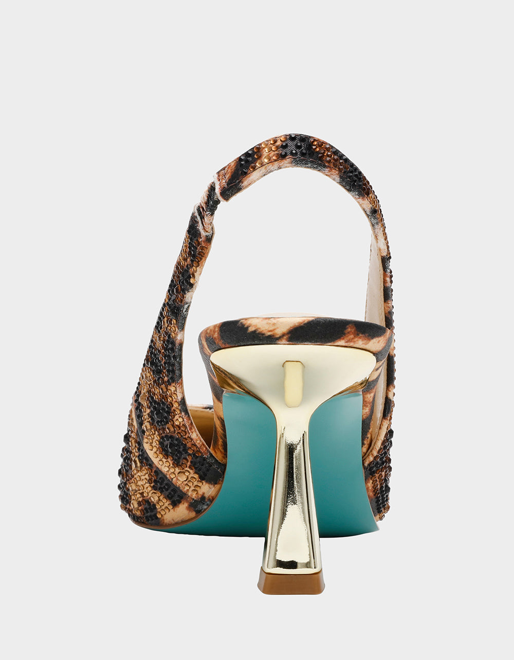Betsey Johnson CLARK HEELS NUDE LEOPARD Slingback Women's Kitten Heel