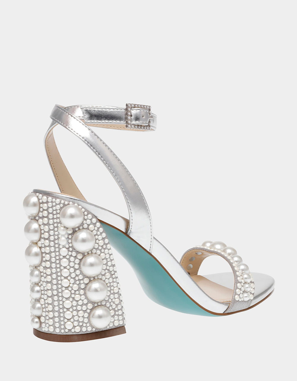 Betsey Johnson LEXI SILVER PEARL Block Heels