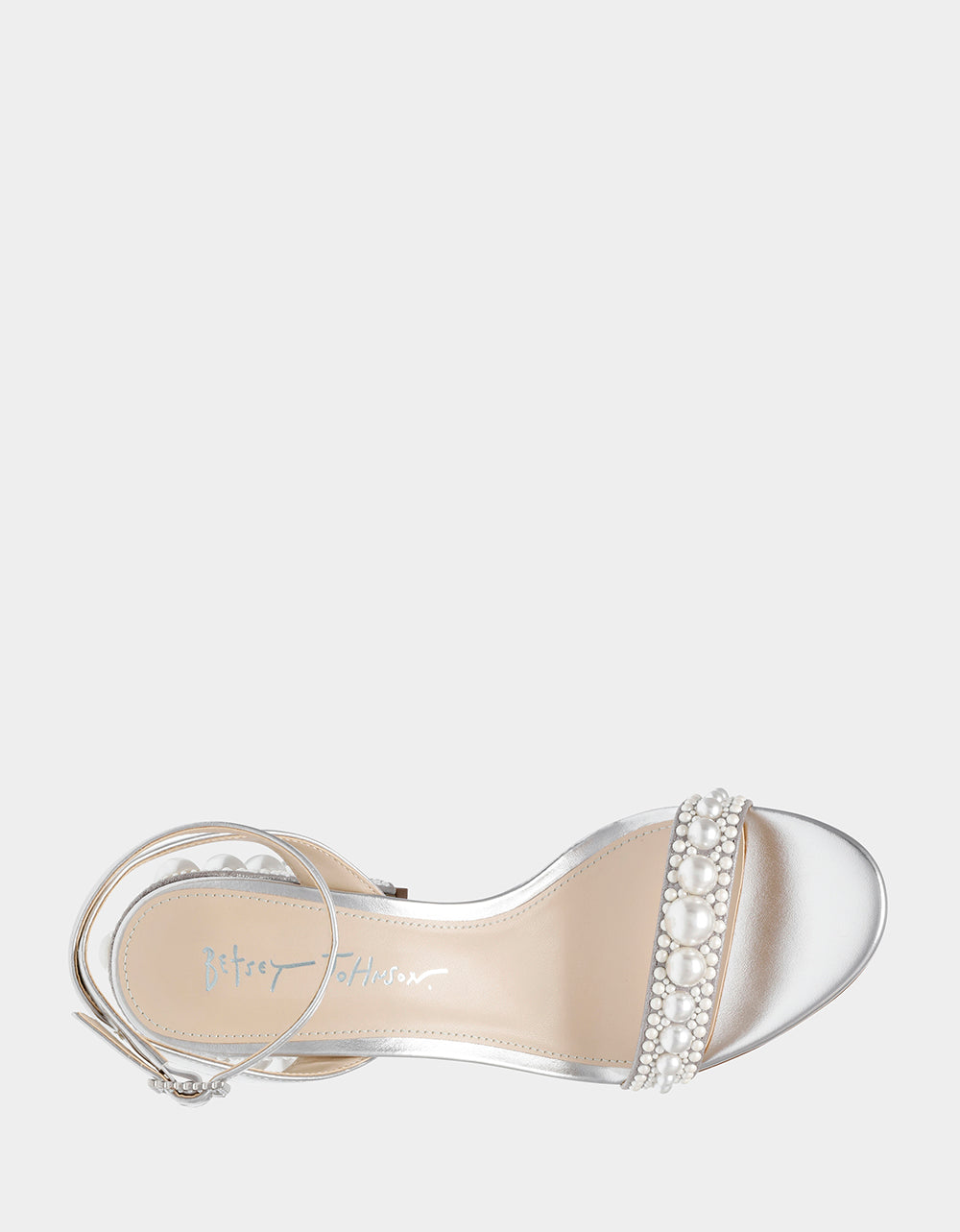 Betsey Johnson LEXI SILVER PEARL Block Heels