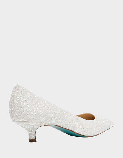 Betsey Johnson SCOUT PEARL Bridal Kitten Heel