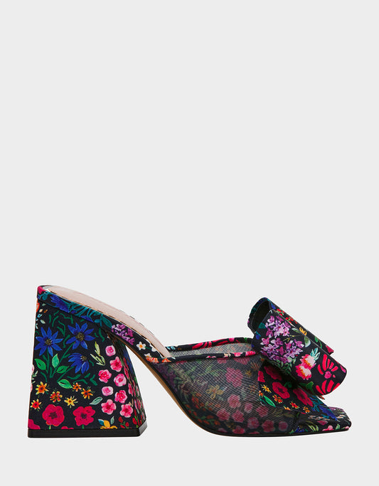 Betsey Johnson JORDN DITSY FLORAL Square-Toe Mule Block Heel