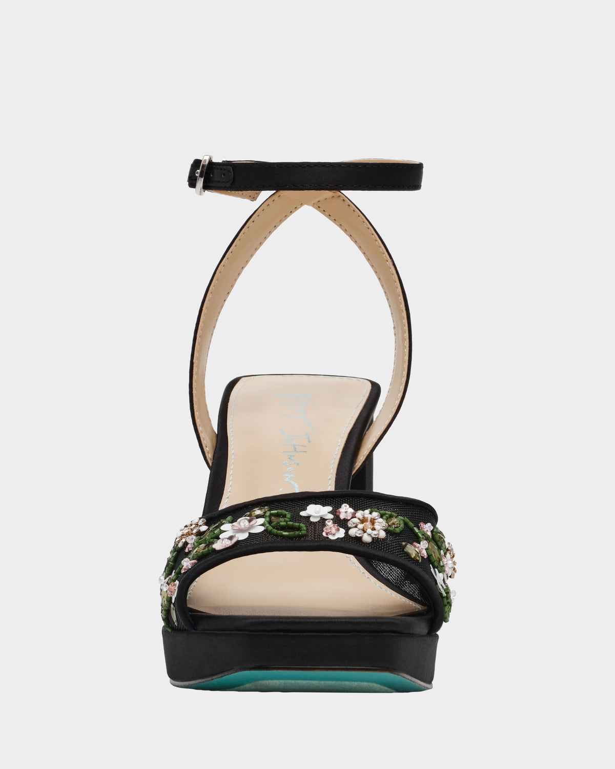 Betsey Johnson KIRRA BLACK Platform Strappy Square-Toe Block Heel