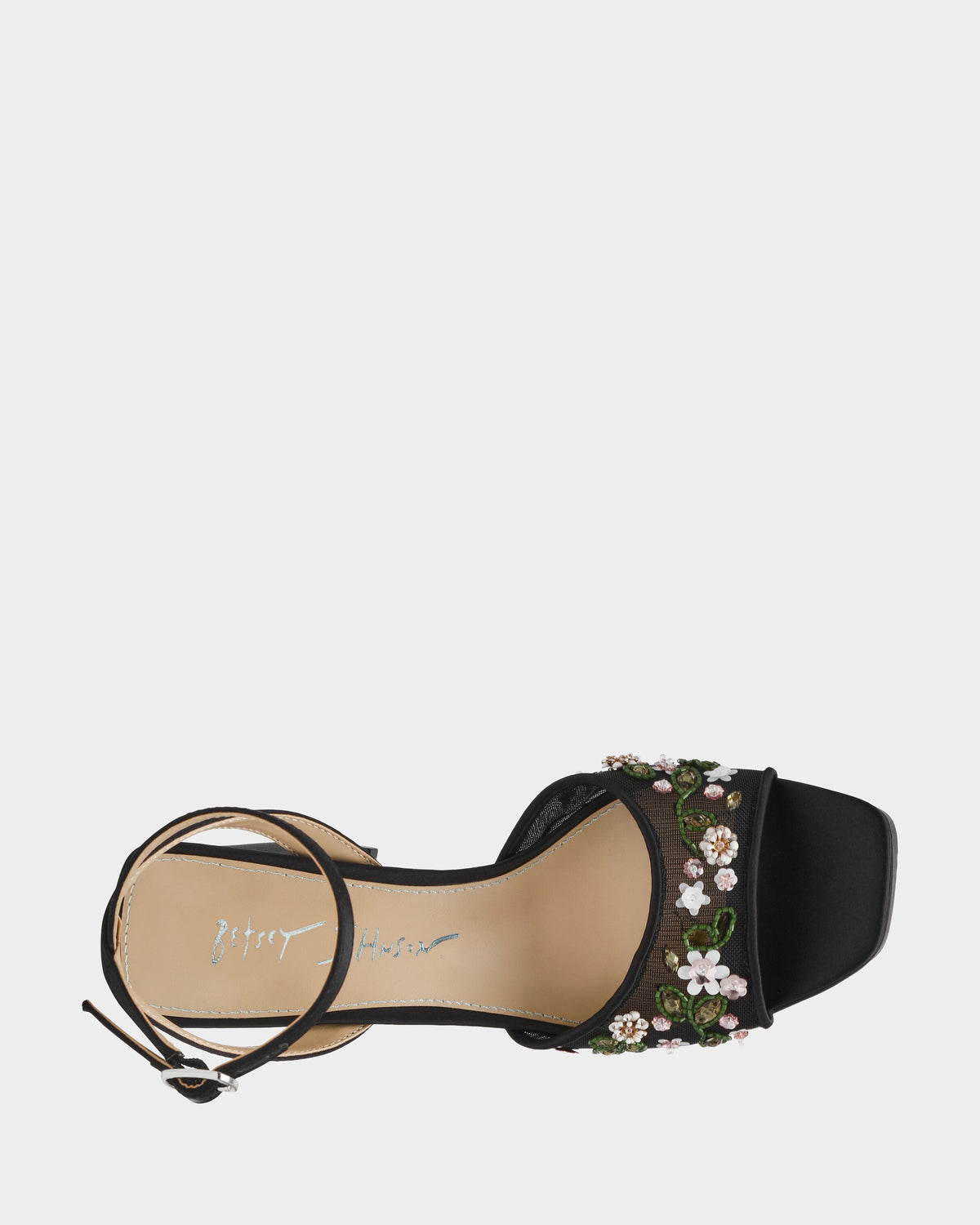 Betsey Johnson KIRRA BLACK Platform Strappy Square-Toe Block Heel