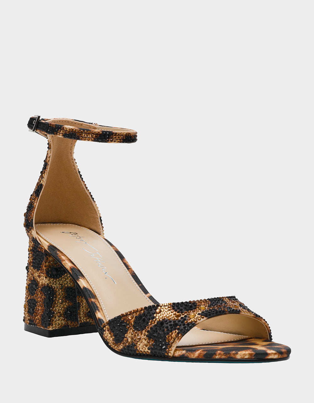 Betsey Johnson KAMI LEOPARD Block Heel Open Toe Women's Heel