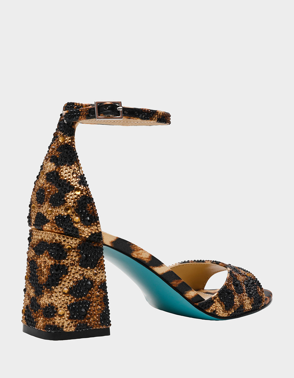 Betsey Johnson KAMI LEOPARD Block Heel Open Toe Women's Heel