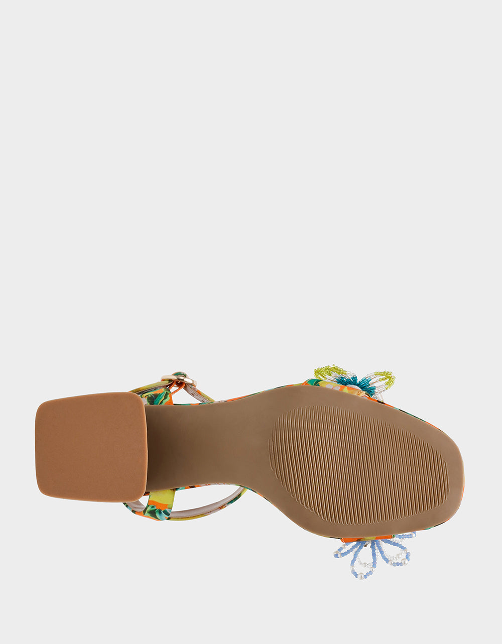Betsey Johnson CINTHIA YELLOW MULTI Strappy Block Heel