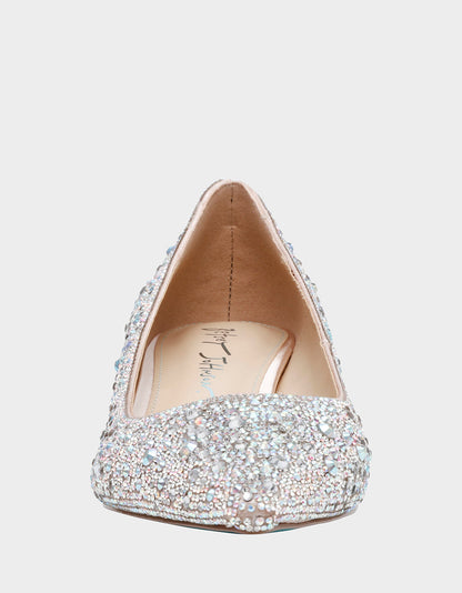 Betsey Johnson SCOUT RHINESTONE Bridal Kitten Heel
