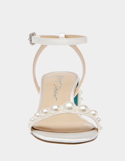 Betsey Johnson TINA IVORY Pearl Block Heel Sandal
