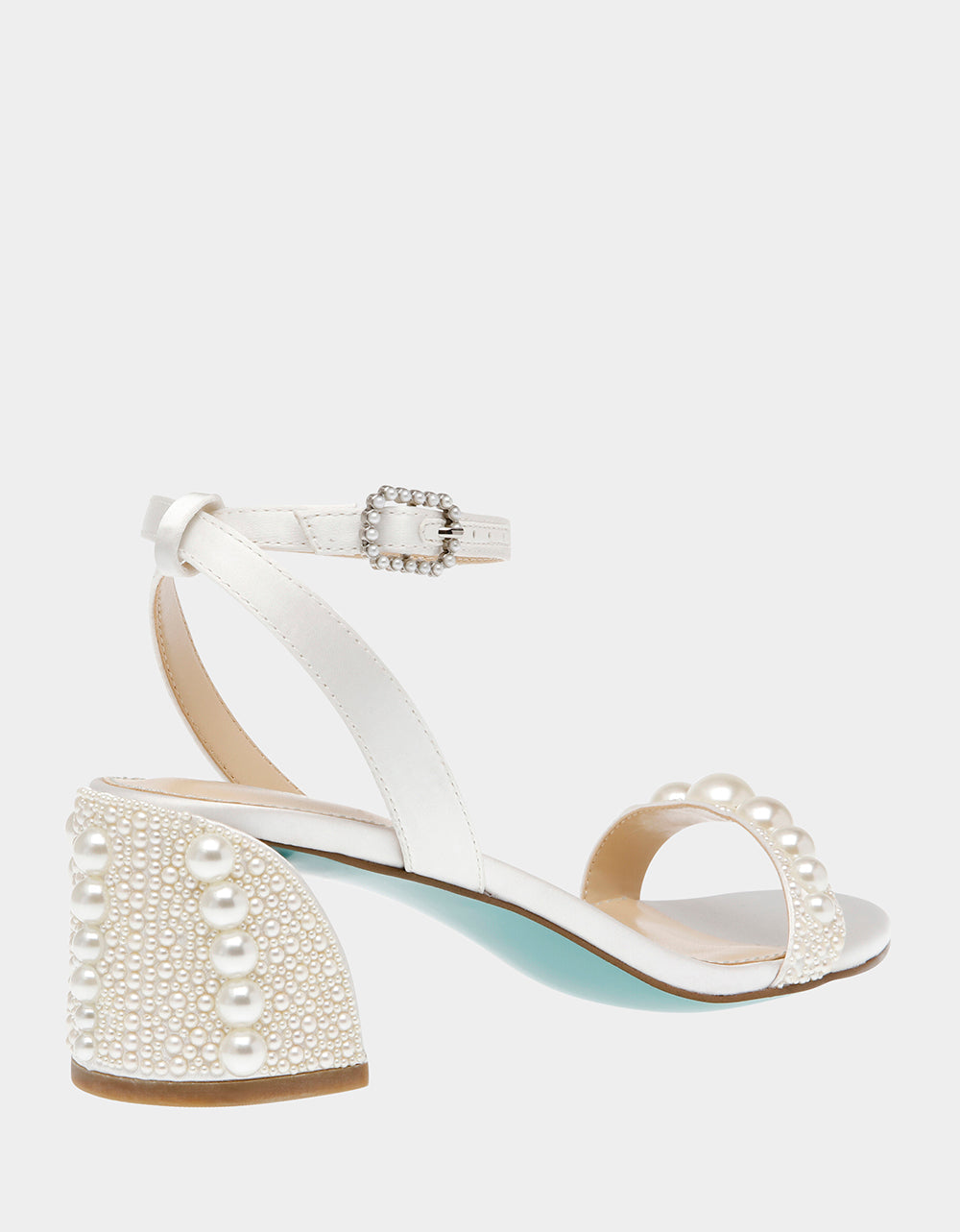 Betsey Johnson TINA IVORY Pearl Block Heel Sandal