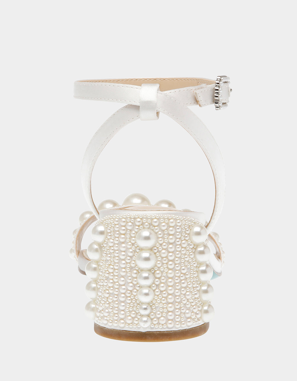 Betsey Johnson TINA IVORY Pearl Block Heel Sandal