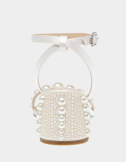 Betsey Johnson TINA IVORY Pearl Block Heel Sandal