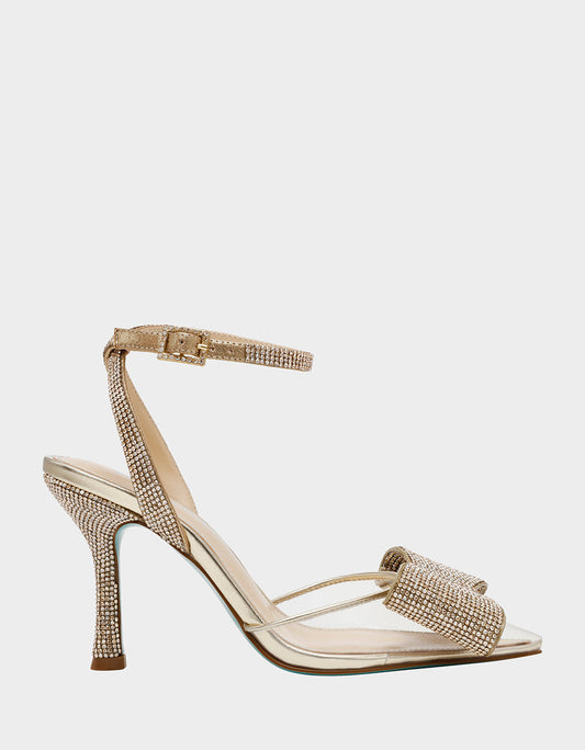 Betsey Johnson HART LIGHT GOLD Bow Heels