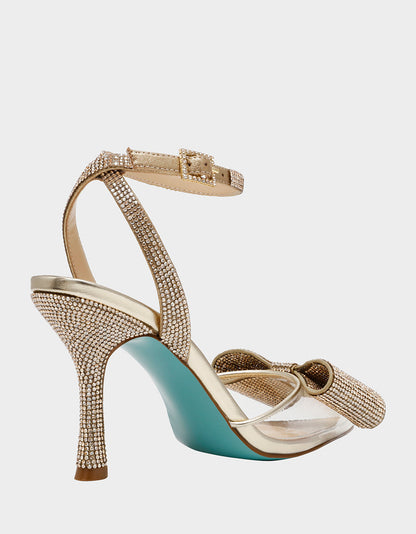 Betsey Johnson HART LIGHT GOLD Bow Heels