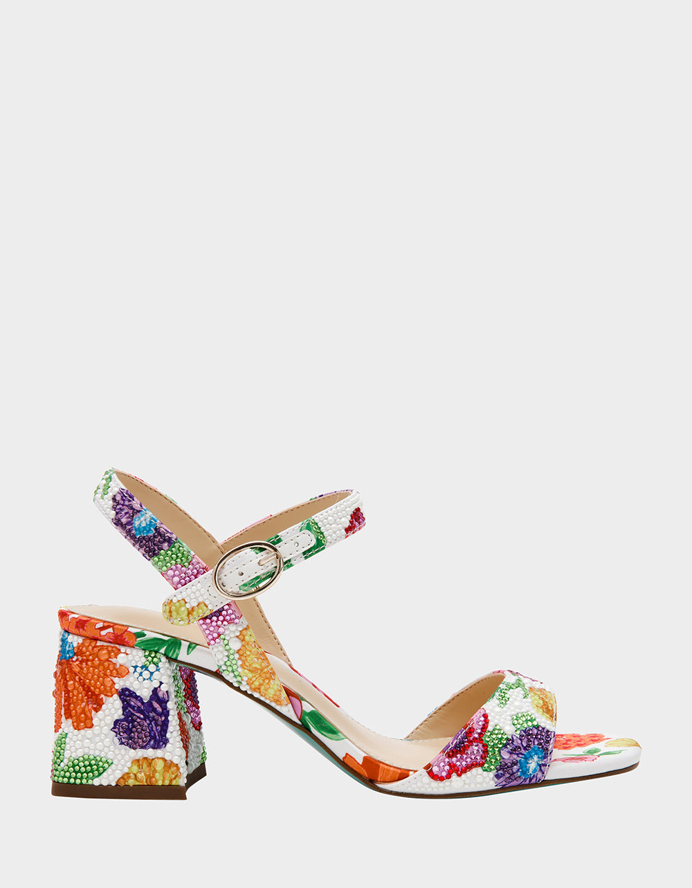 Betsey Johnson TAMY BRIGHT MULTI Women's Floral Block Heel Sandal