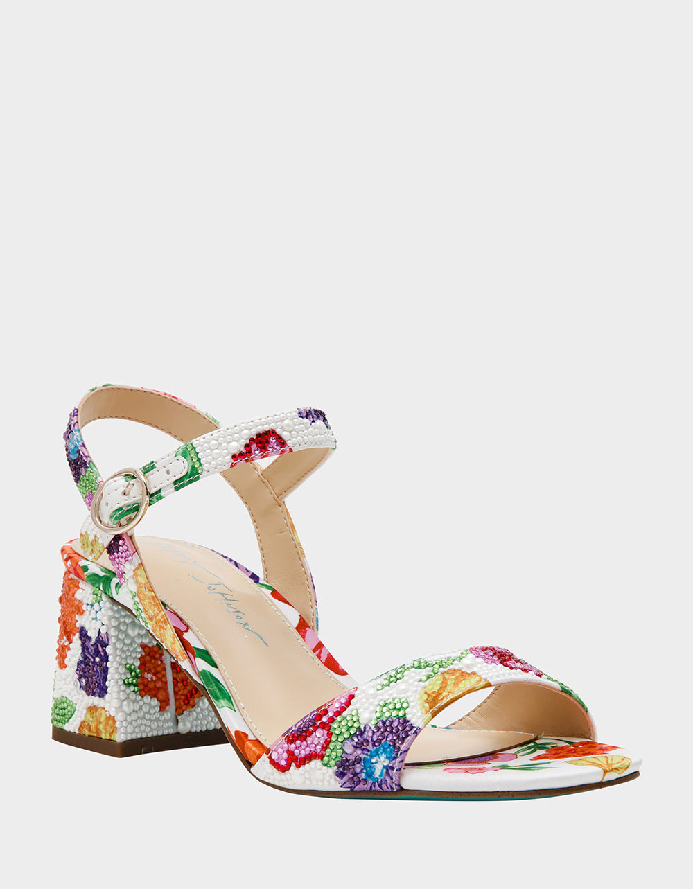 Betsey Johnson TAMY BRIGHT MULTI Women's Floral Block Heel Sandal
