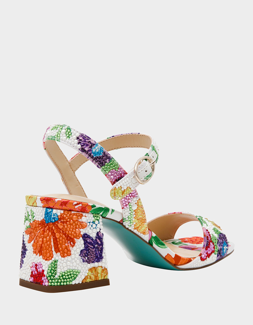 Betsey Johnson TAMY BRIGHT MULTI Women's Floral Block Heel Sandal