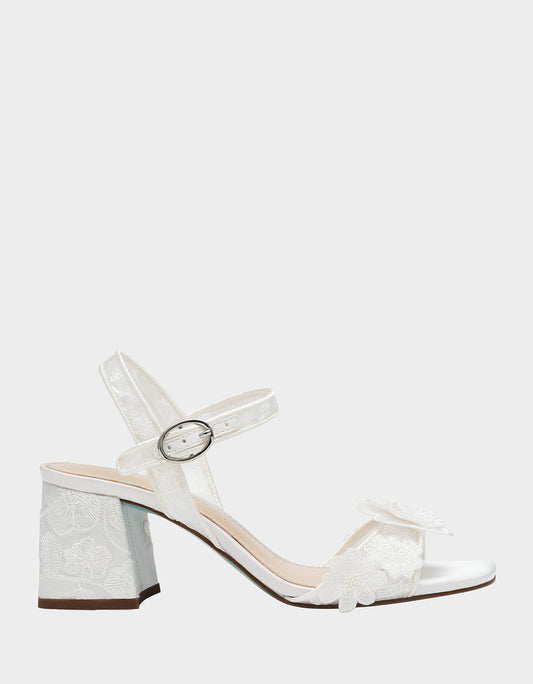 Betsey Johnson BLARE IVORY Square-Toe Block Heel