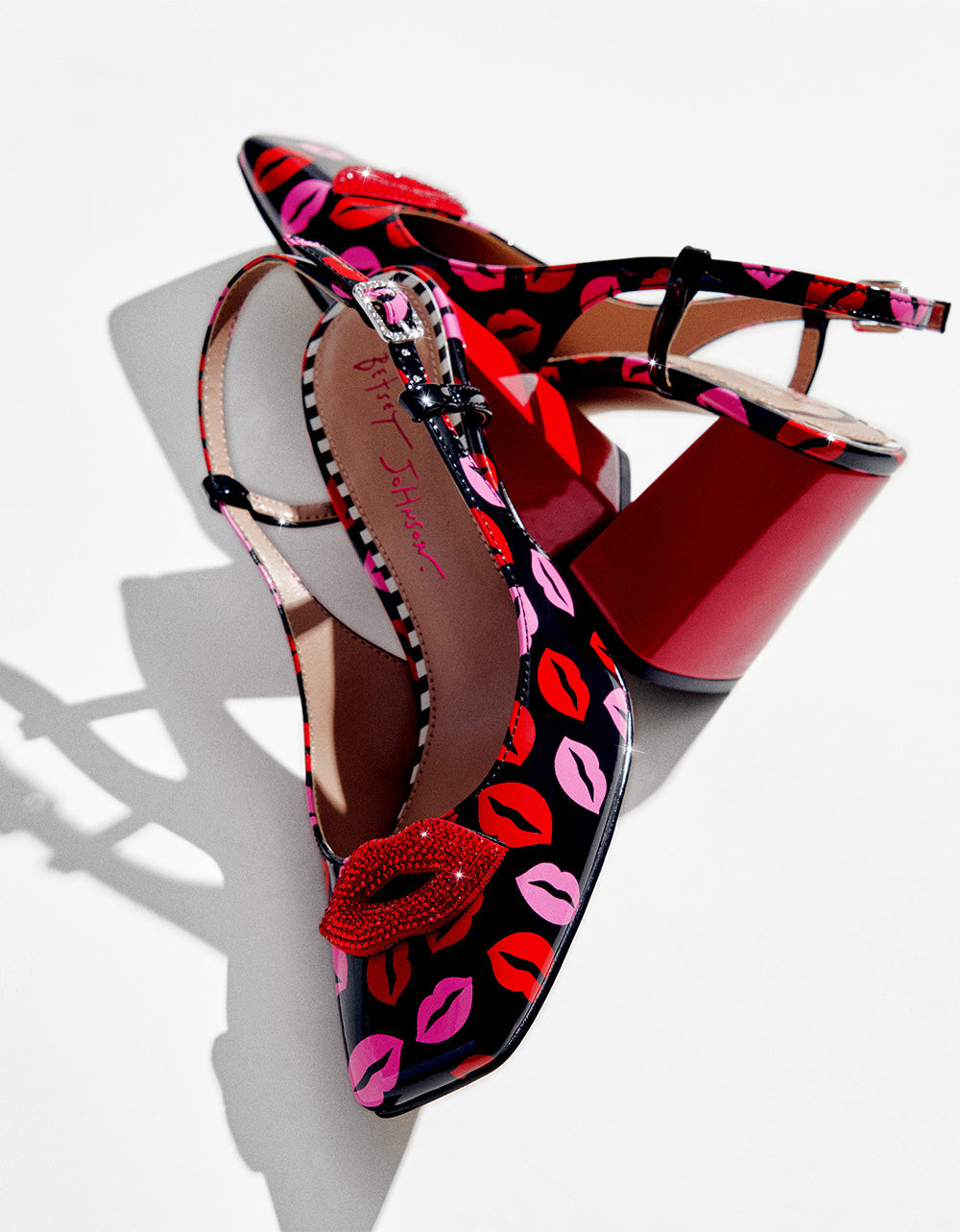 Betsey Johnson ASHHLEY MULTI LIPS Square-Toe Slingback Women's Heel