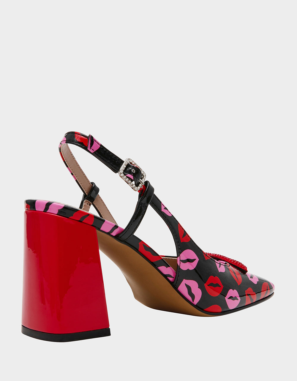 Betsey Johnson ASHHLEY MULTI LIPS Square-Toe Slingback Women's Heel