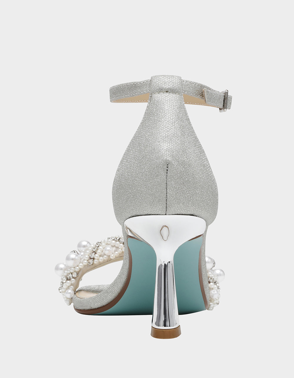 Betsey Johnson MILO SILVER Embellished Kitten Heel