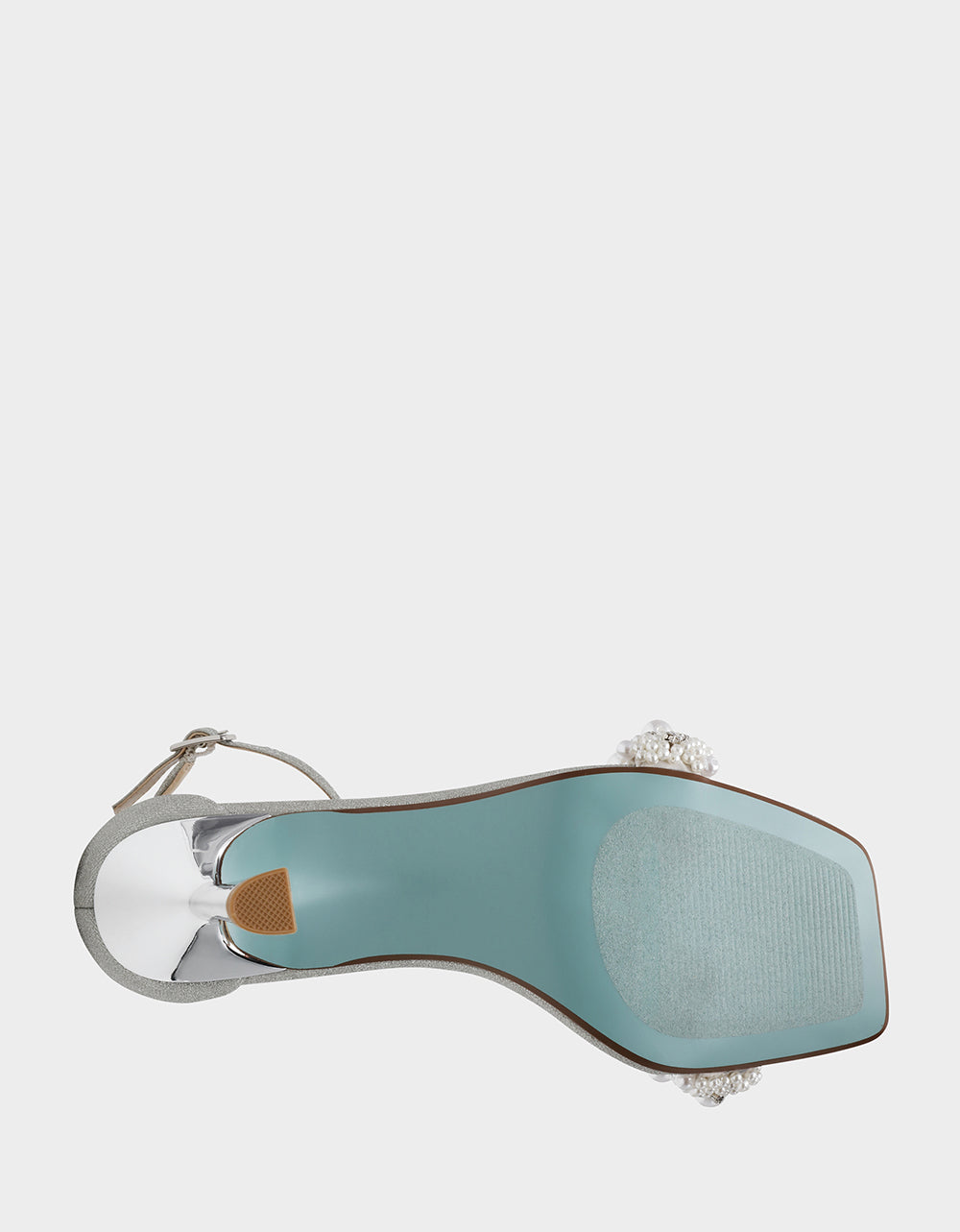 Betsey Johnson MILO SILVER Embellished Kitten Heel