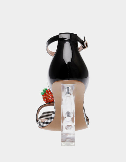 Betsey Johnson HARLEN BLACK MULTI Gingham Sandal