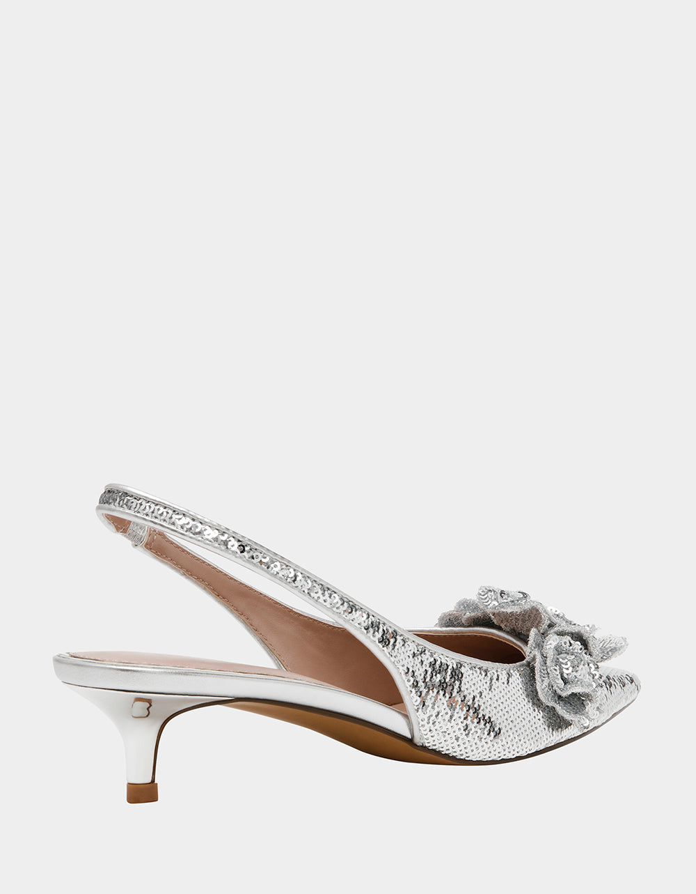 Betsey Johnson AURORRA SILVER Sequins Kitten Heel