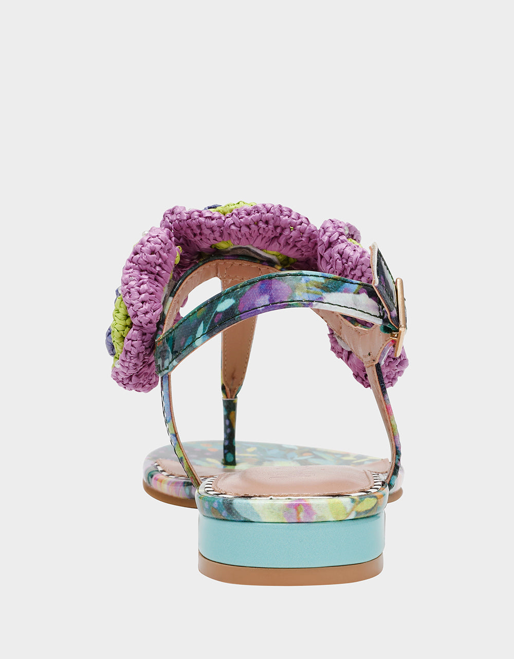 Betsey Johnson CINDII BRIGHT MULTI T-Strap Flat Thong Sandal